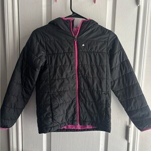 Columbia Kids Black and Pink Puffer Jacket